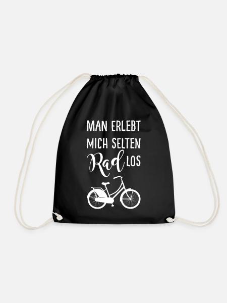 Man erlebt mich selten Rad los mit Fahrrad - Turnbeutel - Schwarz