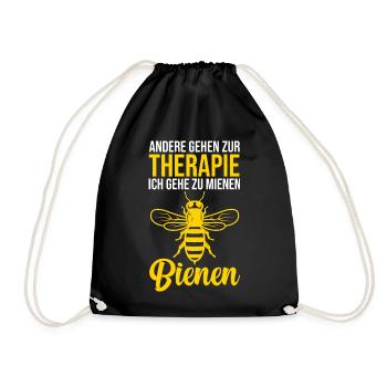 Bienen Therapie Honig Bienenzucht Imkern Imker - Turnbeutel - Schwarz - Vorne