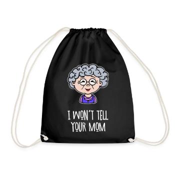 Grandmother Grandma Old Woman Glasses Funny Statement - Drawstring Bag - black - Front