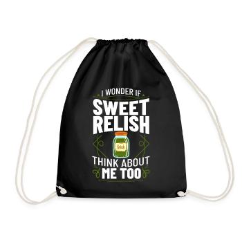 Sweet Relish Pickles Bottle Spice Jar - Drawstring Bag - black - Front