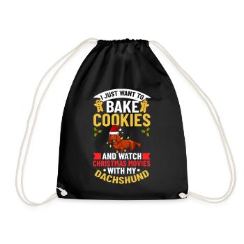 Doxie Teckel Teckel Chien Noël - Sac de sport léger - noir - Devant
