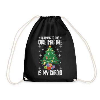 Der Gang zum Weihnachtsbaum ist meine Kardio - Turnbeutel - Schwarz - Vorne
