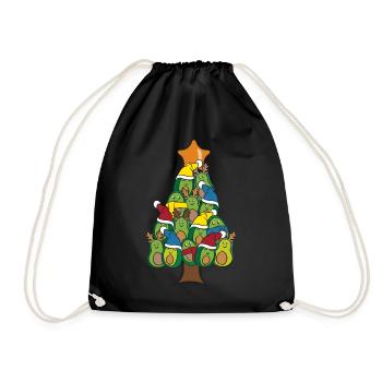 Christmas Avocado Christmas tree Christmas tree - Drawstring Bag - black - Front