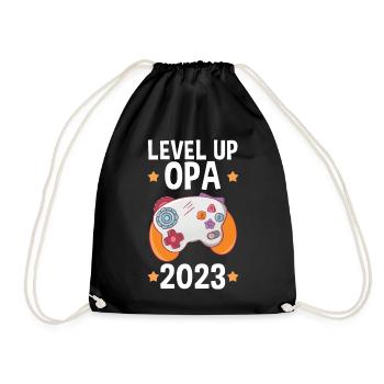 Grandfather 2023 Pregnant Gamer Gambler Gaming Grandpa - Drawstring Bag - black - Front