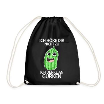 Ich denke an Gurken - Turnbeutel - Schwarz - Vorne