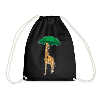 Giraffe Regenschirm - Turnbeutel - Schwarz - Vorne