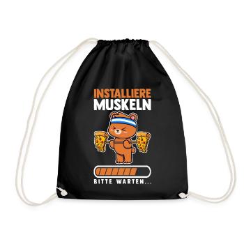 Muskeln Sport Fitness Gewichtheben Bär - Turnbeutel - Schwarz - Vorne