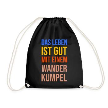 Wandern Statement Bergwanderung Wanderer Klettern - Turnbeutel - Schwarz - Vorne