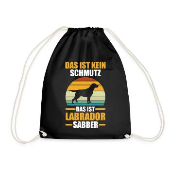 Hund Labrador - Turnbeutel - Schwarz - Vorne