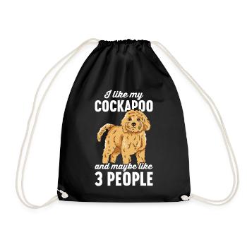 Cockapoo Dog - Drawstring Bag - black - Front