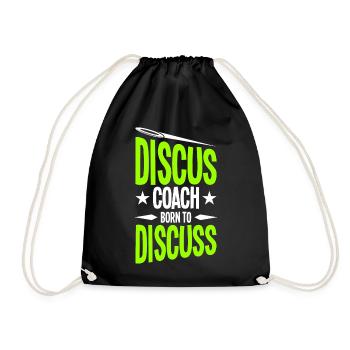 Discus Throw Discus Thrower Athletics Discus - Drawstring Bag - black - Front