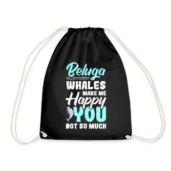 Beluga Wal Belugawal Walbeobachtung Delfin Delphin - Turnbeutel - Schwarz - Vorne