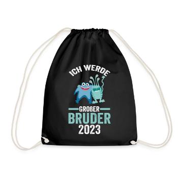 Ich werde großer Bruder 2023 - Turnbeutel - Schwarz - Vorne