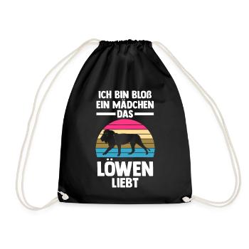 Löwe Löwen - Turnbeutel - Schwarz - Vorne