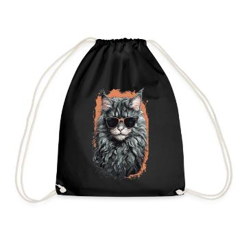 La fraîcheur du chat Maine Coon en forme de chat - Sac de sport léger - noir - Devant