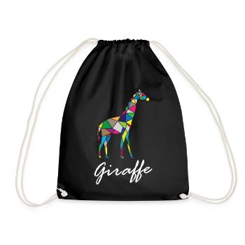 Origami Giraffe - Drawstring Bag - black - Front