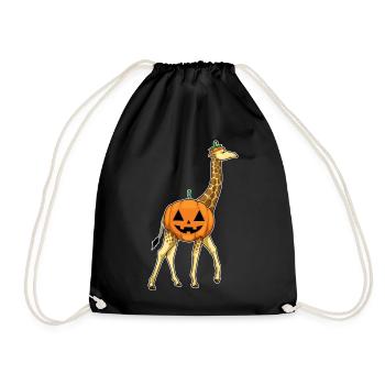 Giraffe Halloween Kürbis - Turnbeutel - Schwarz - Vorne