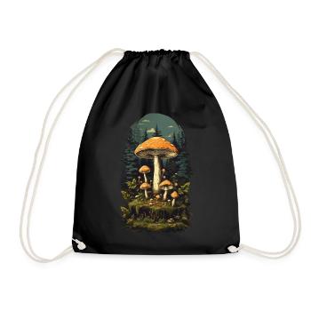 Goa Party Champignon Magie Nature & Mysticisme - Sac de sport léger - noir - Devant