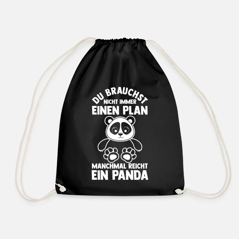 Pandabär Panda - Turnbeutel - Schwarz