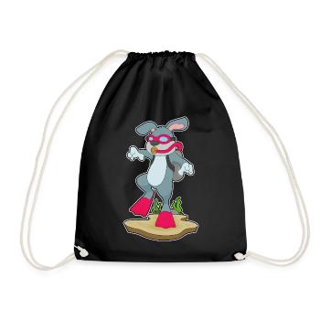 Hase Taucher Schwimmbrille Tauchen - Turnbeutel - Schwarz - Vorne