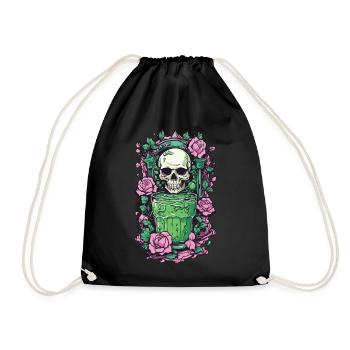 Gothic Skull mit Gift Cocktail Halloween Design - Turnbeutel - Schwarz - Vorne