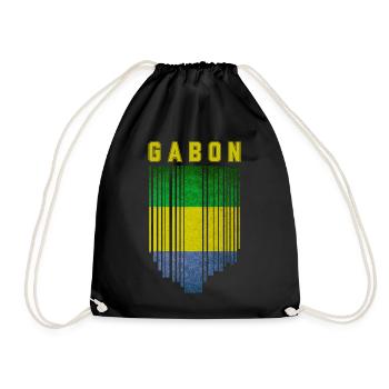 Flag of Gabon, Gabonese Pride - Drawstring Bag - black - Front