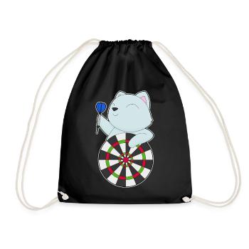 Katze Dart Dartpfeil Dartscheibe - Turnbeutel - Schwarz - Vorne