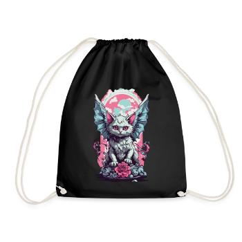 Aile Goth chat Pastel gothique esthétique - Sac de sport léger - noir - Devant