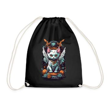 Okkulte Katze Gothic Vintage Design Liebhaber - Turnbeutel - Schwarz - Vorne