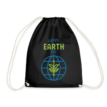 Joyeux Jour de la Terre Graphique Plante Monde Globe Nature - Sac de sport léger - noir - Devant