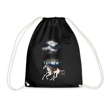Wild West Western Horse Horses Horse Gaul Nature - Drawstring Bag - black - Front