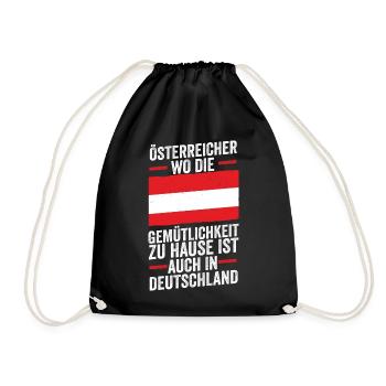 Austrian German Austria - Drawstring Bag - black - Front