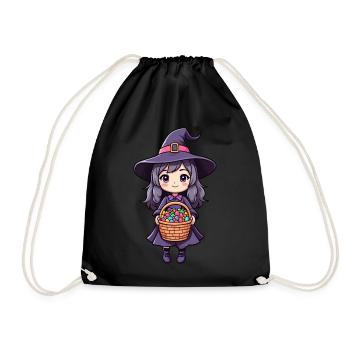 Cute witch girl - Drawstring Bag - black - Front