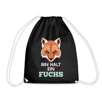 Bin halt ein Fuchs Rotfuchs Klug Clever - Turnbeutel - Schwarz - Vorne