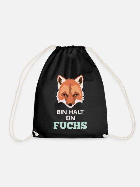 Bin halt ein Fuchs Rotfuchs Klug Clever - Turnbeutel - Schwarz