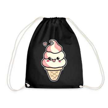 Cartoon Cream - Drawstring Bag - black - Front