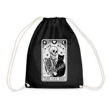 Tarot Cat Dad - Drawstring Bag - black - Front