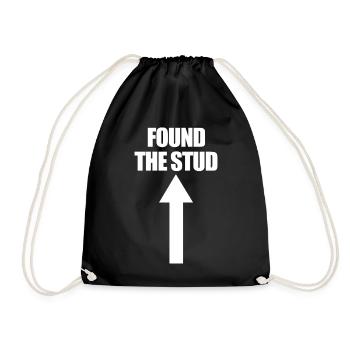Found The Stud Carpenter Humor Funny Men's Stu - Drawstring Bag - black - Front