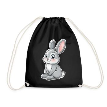 Hase - Turnbeutel - Schwarz - Vorne