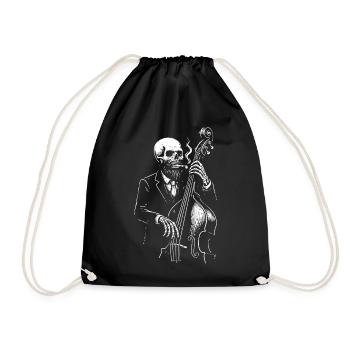 Skeleton Jazz Bassist in Suit - Drawstring Bag - black - Front