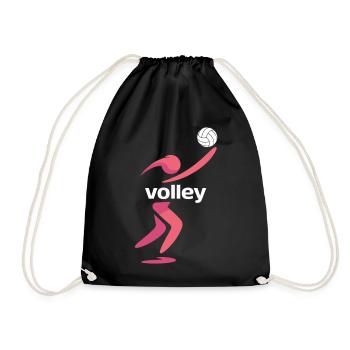 Volleyball Sports Graphics - Drawstring Bag - black - Front