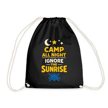 Camping Schlafen Sie In Keinem - Turnbeutel - Schwarz - Vorne