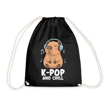K Pop And Chill - Drawstring Bag - black - Front
