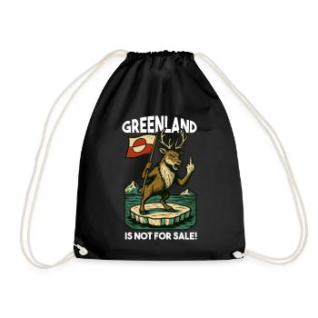 Greenland Is Not For Sale Reindeer Caribou - Drawstring Bag - black - Front