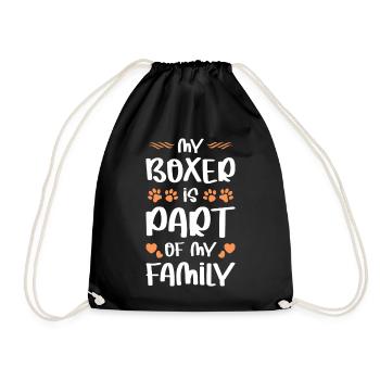 Mein Boxer Ist Teil Meiner Familie - Turnbeutel - Schwarz - Vorne