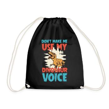 Dinosaur Voice Parent Humor – Mom Dad Life - Drawstring Bag - black - Front