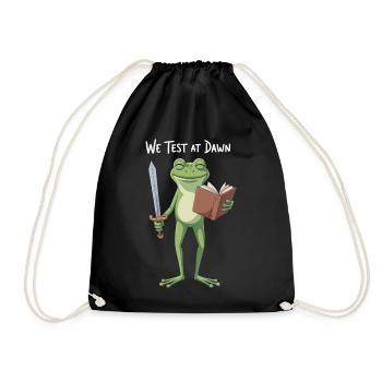 Dawn Quest Frosch mit Buch - Turnbeutel - Schwarz - Vorne