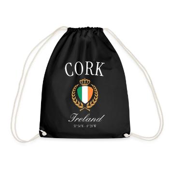 Couronne d’armoiries d’Irlande de Cork – Souvenir de voyage - Sac de sport léger - noir - Devant