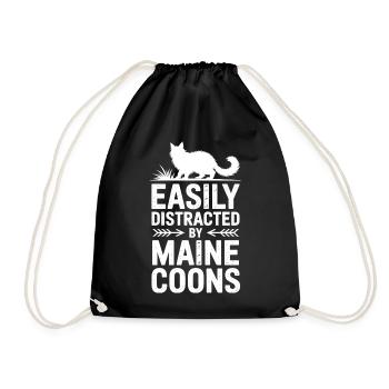 Maine Coon Sayings Cat Joke Maine Coon Gift - Drawstring Bag - black - Front