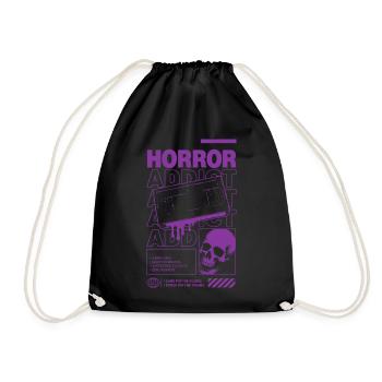Horror Addict VHS Aesthetic Skull - Turnbeutel - Schwarz - Vorne